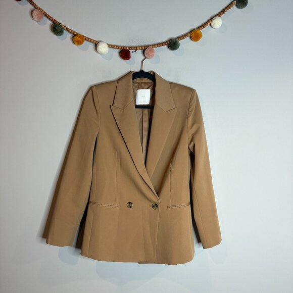 MNG camel tan double button blazer jacket - Picture 2 of 6